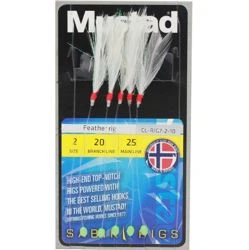 Mustad 5 Hook White Feather Rigs