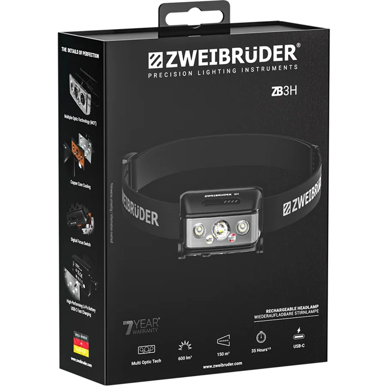 Zweibruder ZB3H Headlamp 600 Lumen