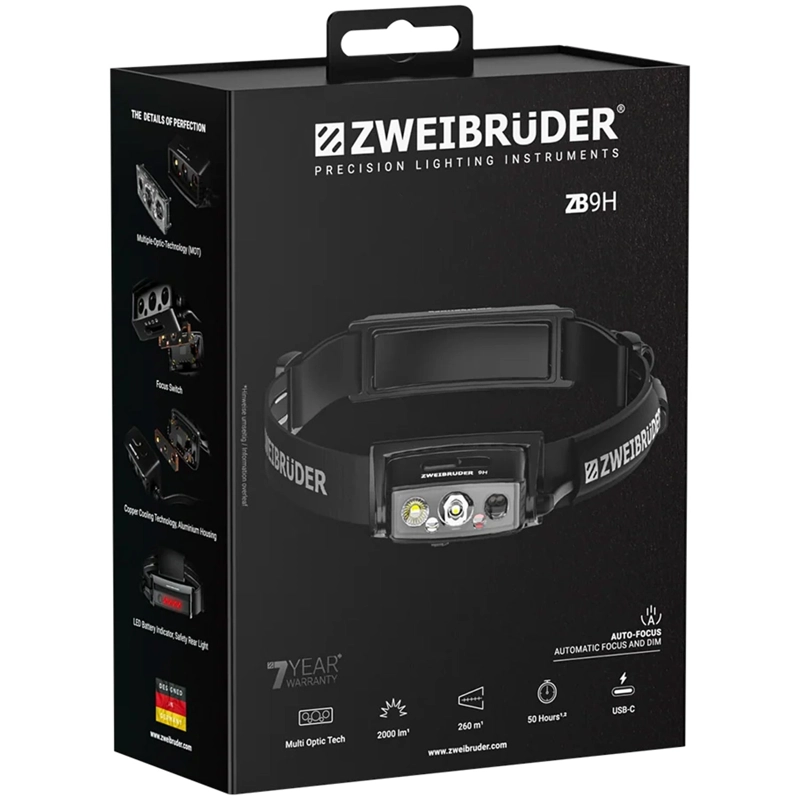 Zweibruder ZB9H Headlamp 2000 Lumen